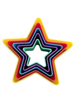 Cortadores De Galleta Estrellas Plástico Jgo 5 Pzs