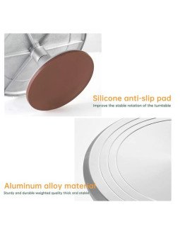 Base Giratoria Para Pastel De Aluminio 30 cm Con Base de Color