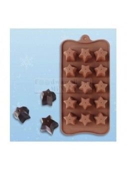 Molde Para Chocolate De Silicón Estrellas 15 Cav 23x11cm