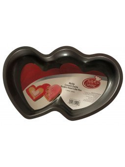 Molde Corazón Doble Para Pastel Antiadherente 31.5x19.5x4 cm